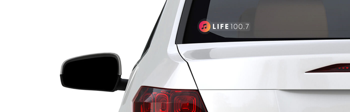 Life 100.7 window sticker