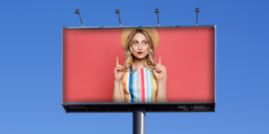 A woman on a billboard