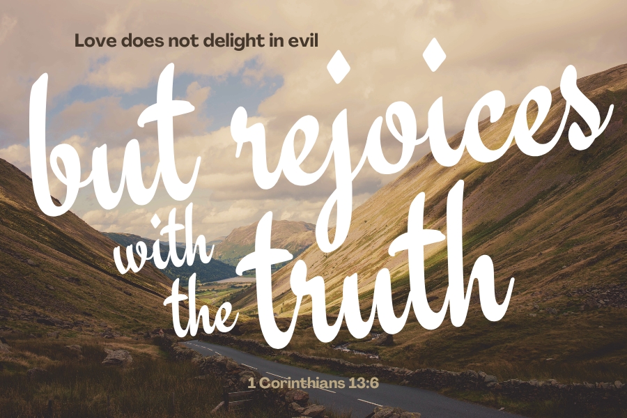 1 Corinthians 13:6